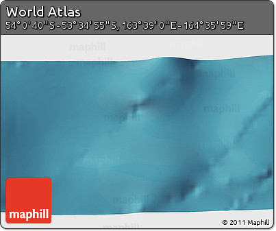 Satellite 3D Map of the Area around 53° 47' 48" S, 164° 7' 30" E