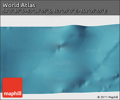 Satellite 3D Map of the Area around 53° 47' 48" S, 164° 7' 30" E