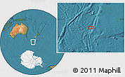 Satellite Location Map of the area around 53° 47' 48" S, 164° 7' 30" E