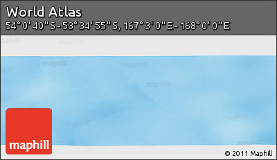 Physical Panoramic Map of the Area around 53° 47' 48" S, 167° 31' 30" E