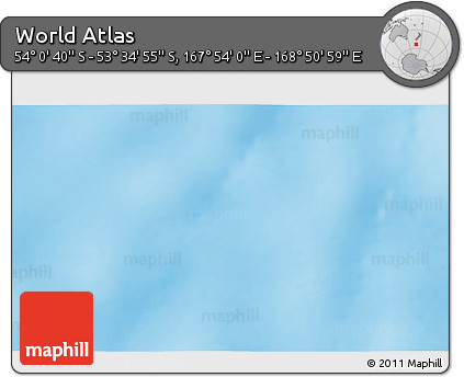 Physical 3D Map of the Area around 53° 47' 48" S, 168° 22' 30" E