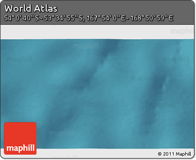 Satellite 3D Map of the Area around 53° 47' 48" S, 168° 22' 30" E