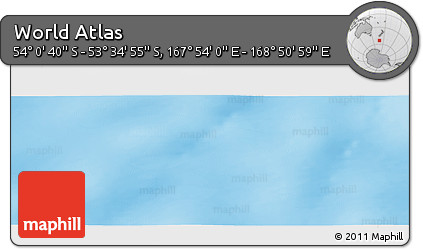 Physical Panoramic Map of the Area around 53° 47' 48" S, 168° 22' 30" E