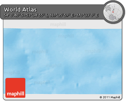 Physical 3D Map of the Area around 53° 47' 48" S, 170° 4' 29" E