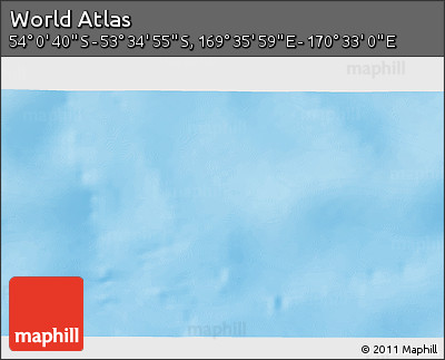 Physical 3D Map of the Area around 53° 47' 48" S, 170° 4' 29" E