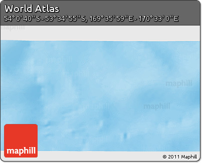 Physical 3D Map of the Area around 53° 47' 48" S, 170° 4' 29" E