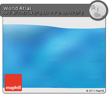Physical 3D Map of the Area around 53° 47' 48" S, 173° 28' 29" E