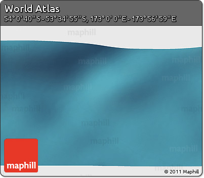 Satellite 3D Map of the Area around 53° 47' 48" S, 173° 28' 29" E