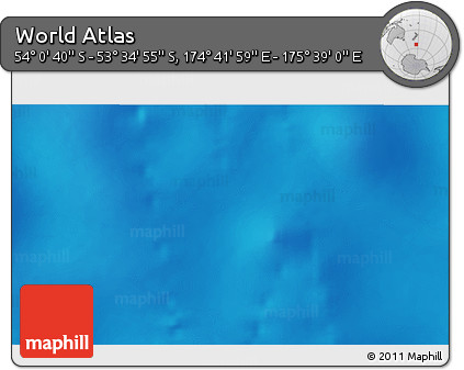 Physical 3D Map of the Area around 53° 47' 48" S, 175° 10' 30" E