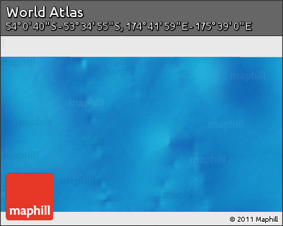 Physical 3D Map of the Area around 53° 47' 48" S, 175° 10' 30" E