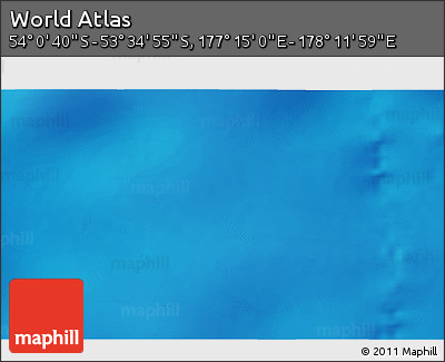 Physical 3D Map of the Area around 53° 47' 48" S, 177° 43' 29" E