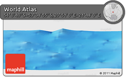 Physical Panoramic Map of the Area around 53° 47' 48" S, 21° 19' 30" E