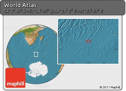 Satellite Location Map of the Area around 53° 47' 48" S, 34° 55' 29" E