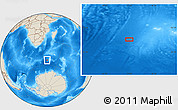 Shaded Relief Location Map of the area around 53° 47' 48" S, 37° 28' 30" E