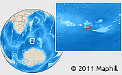 Shaded Relief Location Map of the area around 53° 47' 48" S, 48° 31' 29" E