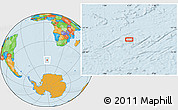 Political Location Map of the area around 53° 47' 48" S, 4° 19' 30" E