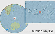 Savanna Style Location Map of the area around 53° 47' 48" S, 52° 46' 29" E, hill shading