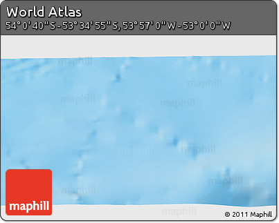 Physical 3D Map of the Area around 53° 47' 48" S, 53° 28' 30" W
