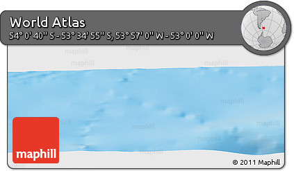 Physical Panoramic Map of the Area around 53° 47' 48" S, 53° 28' 30" W