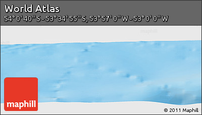 Physical Panoramic Map of the Area around 53° 47' 48" S, 53° 28' 30" W