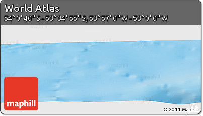 Physical Panoramic Map of the Area around 53° 47' 48" S, 53° 28' 30" W