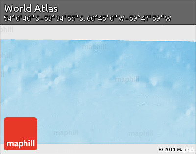 Physical 3D Map of the Area around 53° 47' 48" S, 60° 16' 29" W