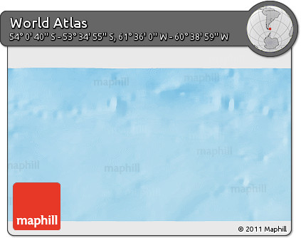 Physical 3D Map of the Area around 53° 47' 48" S, 61° 7' 30" W