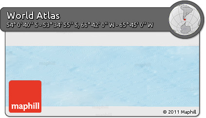 Physical Panoramic Map of the Area around 53° 47' 48" S, 66° 13' 29" W