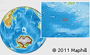 Physical Location Map of the area around 53° 47' 48" S, 68° 4' 29" E
