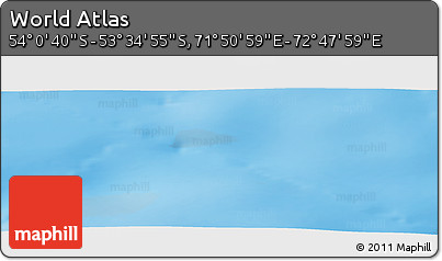 Physical Panoramic Map of the Area around 53° 47' 48" S, 72° 19' 29" E