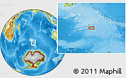 Physical Location Map of the area around 53° 47' 48" S, 74° 1' 30" E