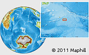 Physical Location Map of the area around 53° 47' 48" S, 74° 52' 30" E