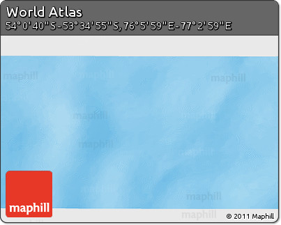 Physical 3D Map of the Area around 53° 47' 48" S, 76° 34' 29" E