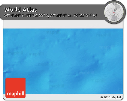 Physical 3D Map of the Area around 53° 47' 48" S, 77° 16' 30" W