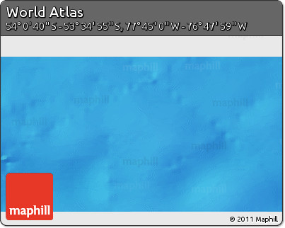 Physical 3D Map of the Area around 53° 47' 48" S, 77° 16' 30" W