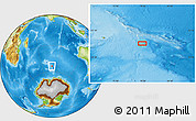 Physical Location Map of the area around 53° 47' 48" S, 78° 16' 30" E