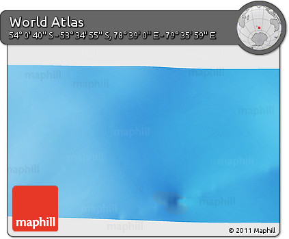 Physical 3D Map of the Area around 53° 47' 48" S, 79° 7' 30" E