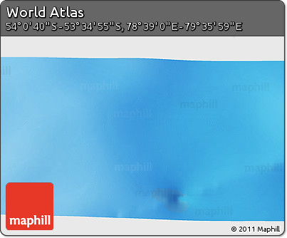 Physical 3D Map of the Area around 53° 47' 48" S, 79° 7' 30" E