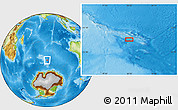 Physical Location Map of the area around 53° 47' 48" S, 80° 49' 29" E