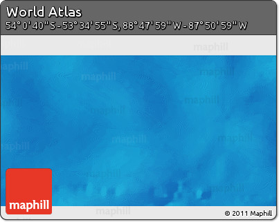 Physical 3D Map of the Area around 53° 47' 48" S, 88° 19' 29" W