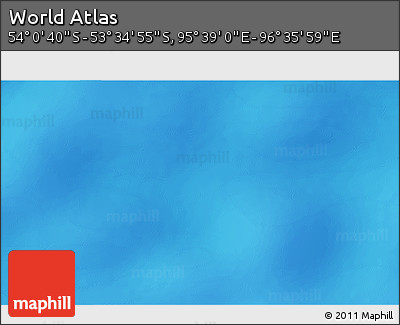 Shaded Relief 3D Map of the Area around 53° 47' 48" S, 96° 7' 30" E
