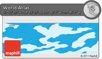 Political Panoramic Map of the Area around 54° 3' 9" N, 100° 13' 29" W