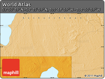 Political Map of the Area around 54° 3' 9" N, 105° 19' 29" W