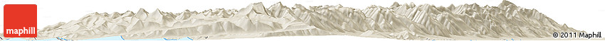 Shaded Relief Horizon Map of the Area around 54° 3' 9" N, 109° 43' 29" E