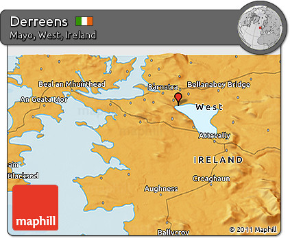 Political 3D Map of Derreens