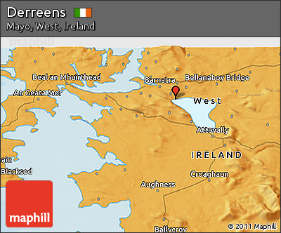 Political 3D Map of Derreens