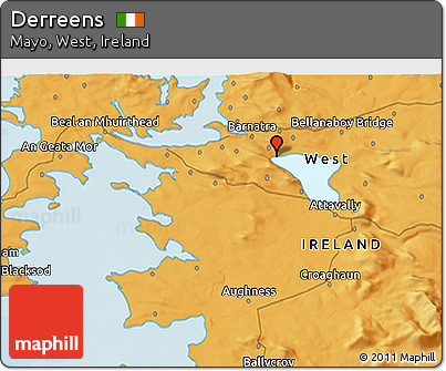 Political 3D Map of Derreens