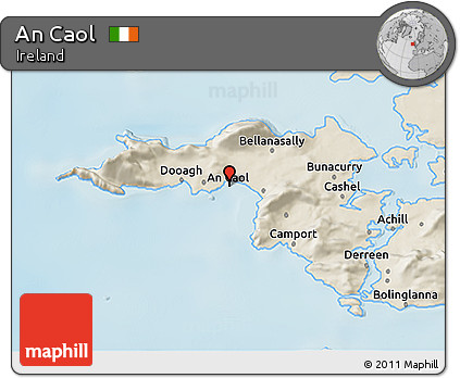 Shaded Relief 3D Map of An Caol