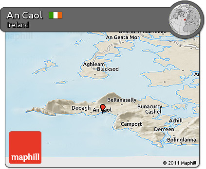 Shaded Relief Panoramic Map of An Caol