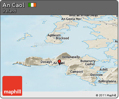 Shaded Relief Panoramic Map of An Caol